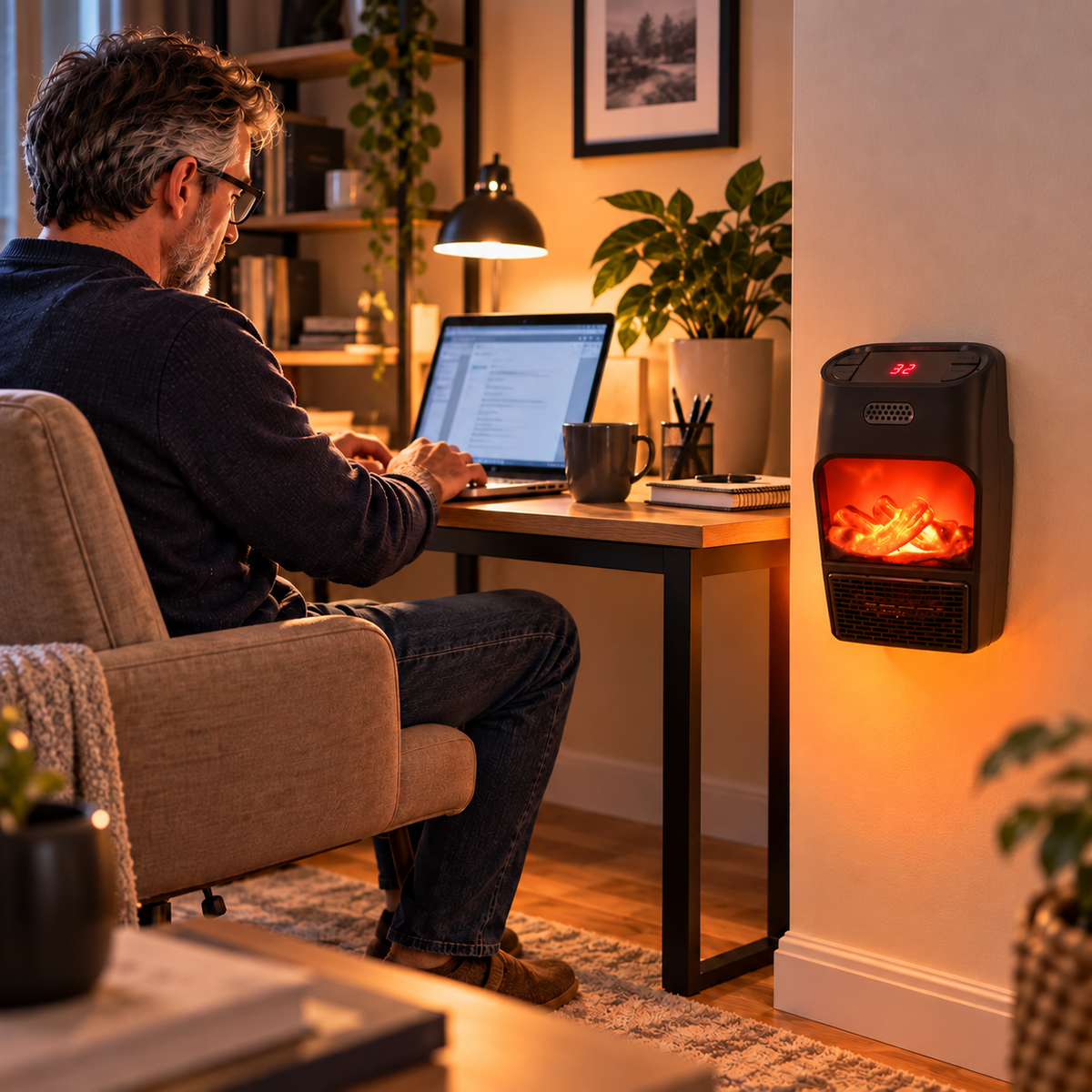 Calefactor efecto chimenea 1000W